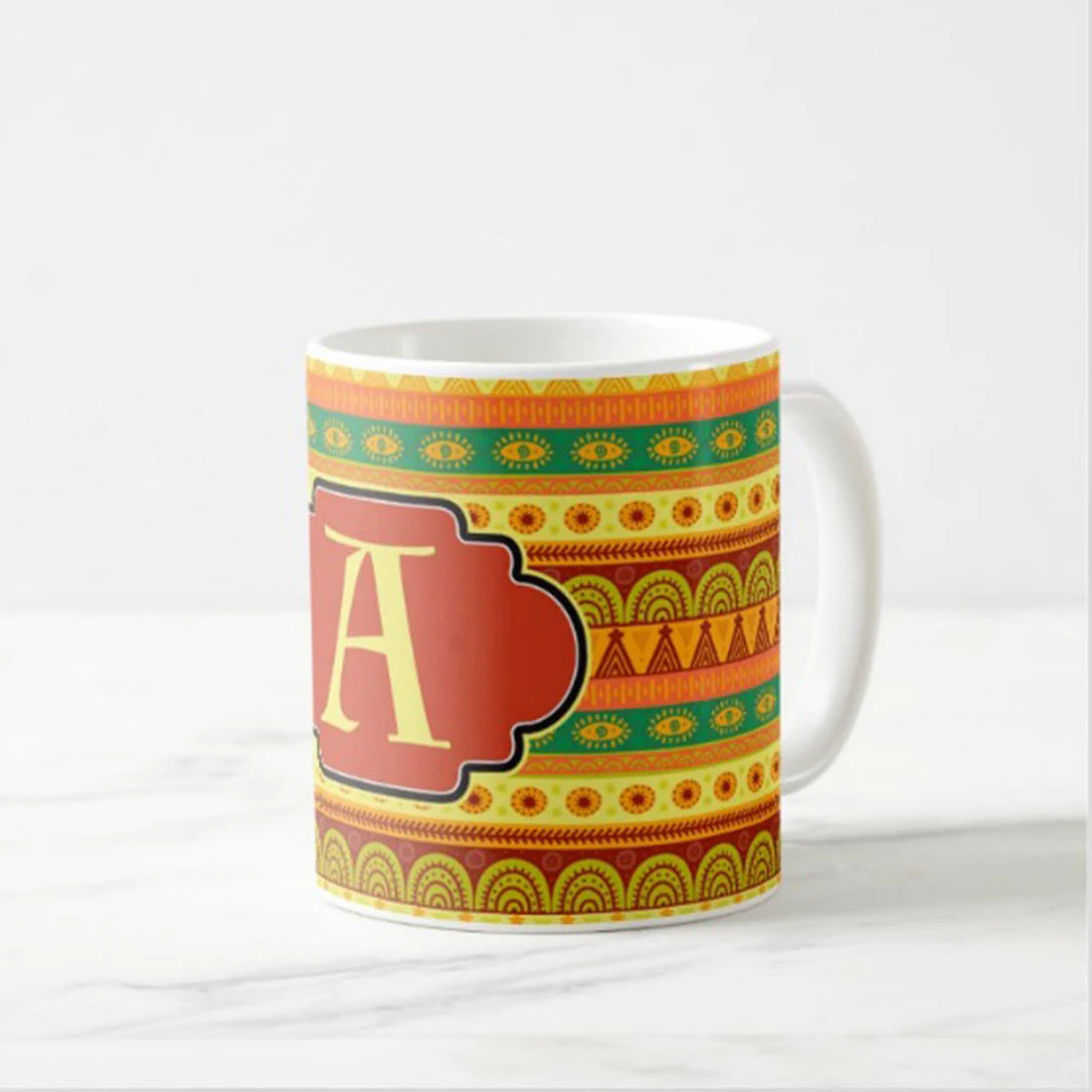 Personalized Plastic Cups - Yellow Ethnic - Image 3