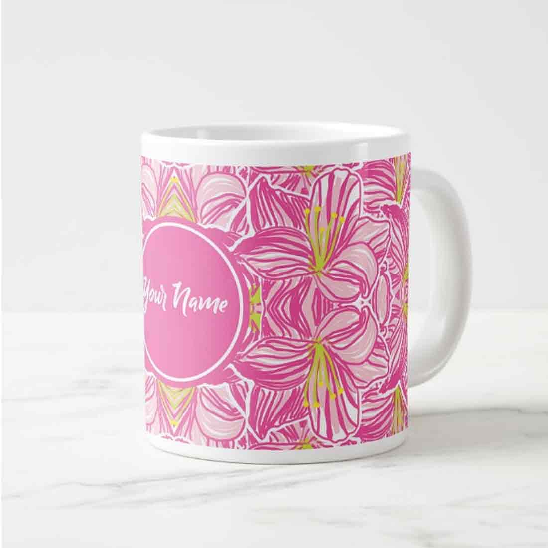 Personalized Coffee Mug Printing - Pink Floral - Image 3