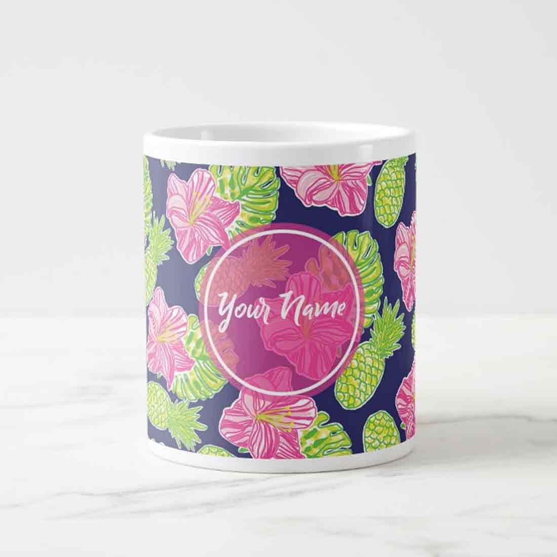 Custom Mug Printing - Pineapple Pink Floral - Image 3