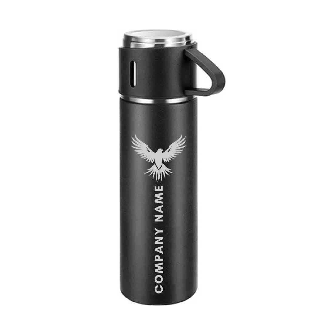 Coffee Tea Thermos with Logo - Vacuum Flask with 3 Cup For Corporate Gifting - Image 3