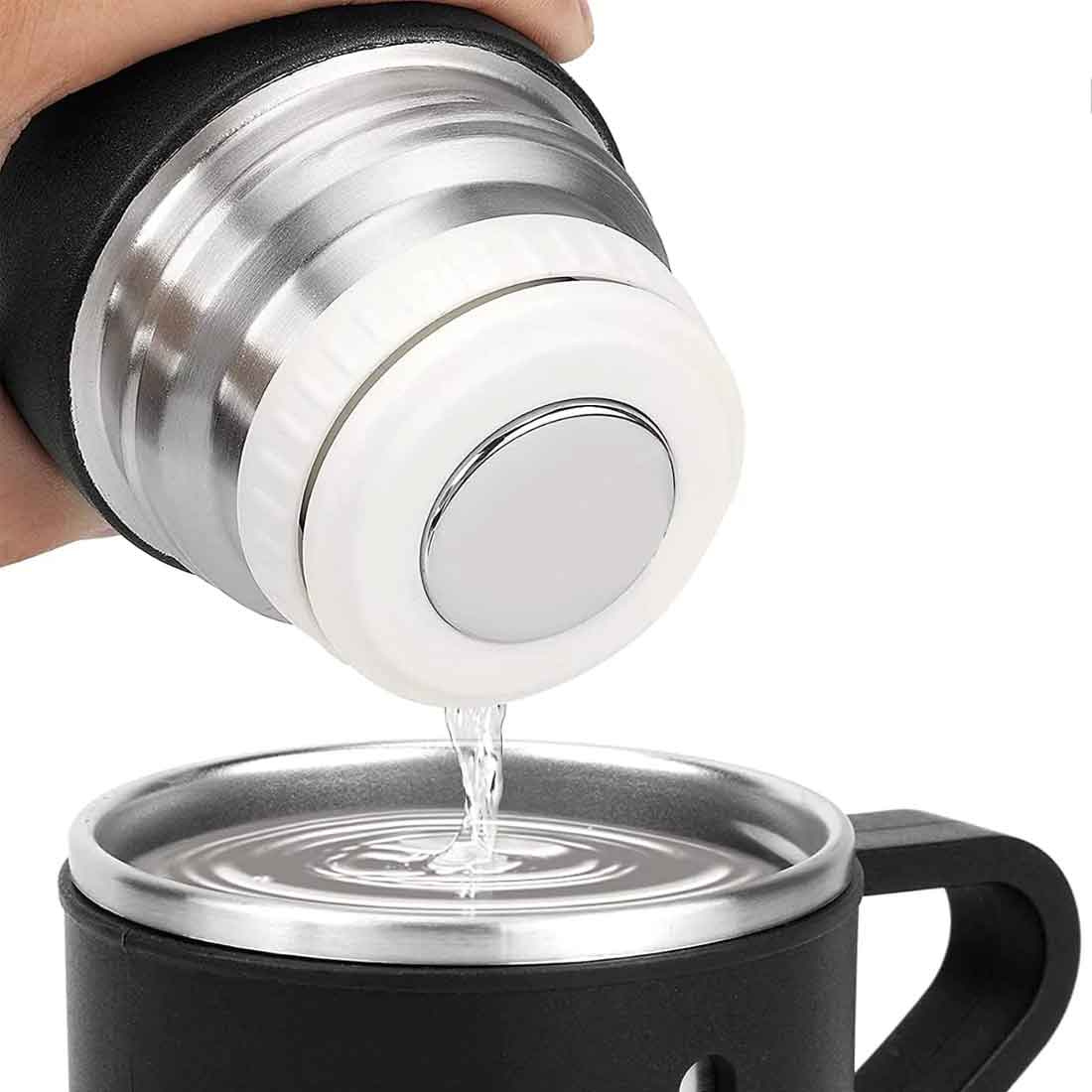 Coffee Tea Thermos with Logo - Vacuum Flask with 3 Cup For Corporate Gifting - Image 4