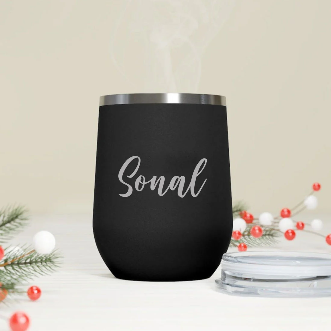 Personalised Coffee Travel Mug With Lid for Travelling Portable Cup for Car (350 ML) - Name - Image 7