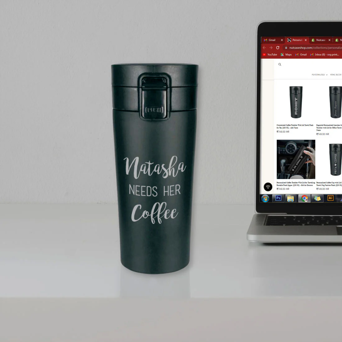 Customized Coffee Tumbler Insulated for Travelling Office Car Engraved Sipper Flask - Coffee Lover - Image 4