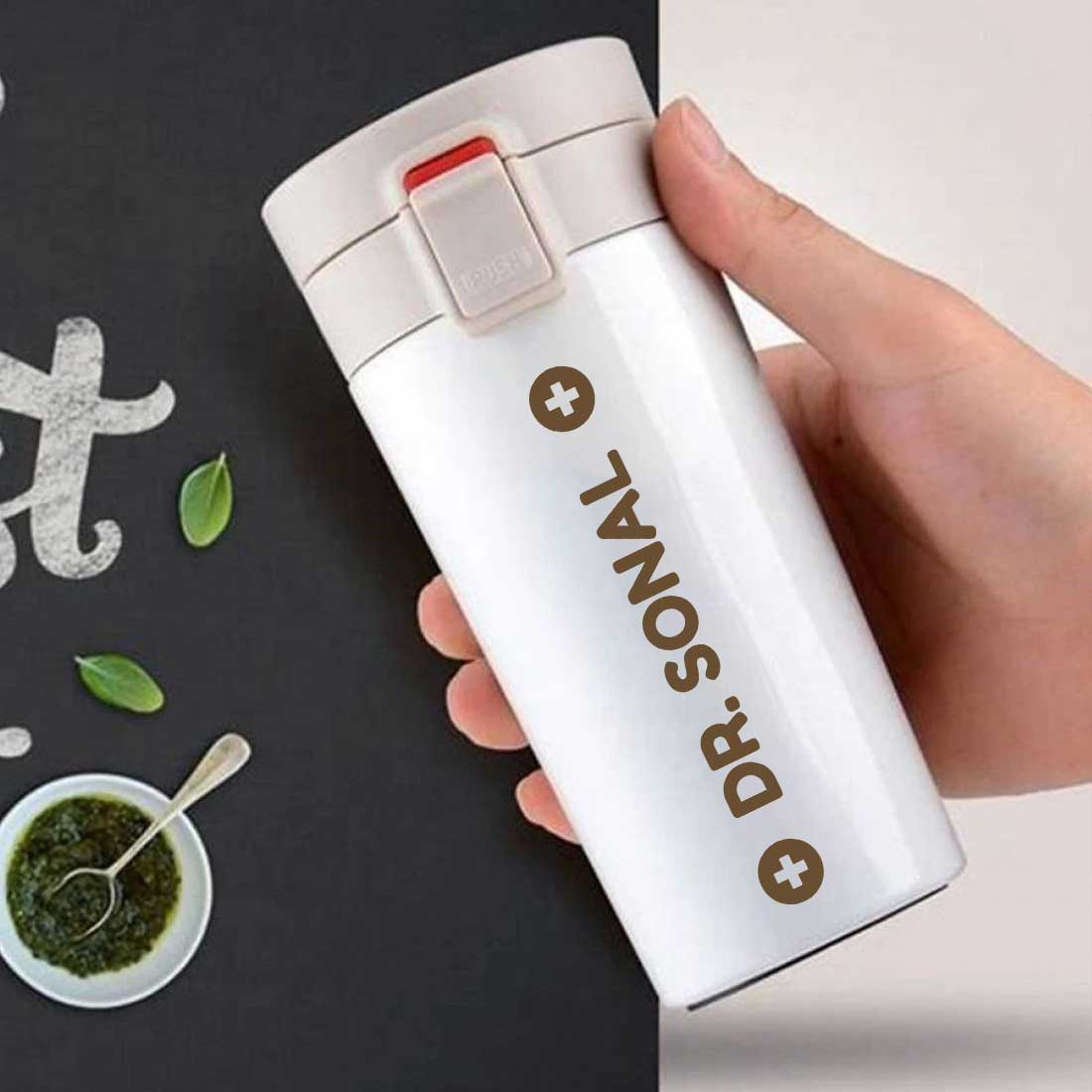 Personalised Coffee Tumbler With Lid for Travelling Portable Flask Sipper (380 ML) - Gift for Doctors - Image 6