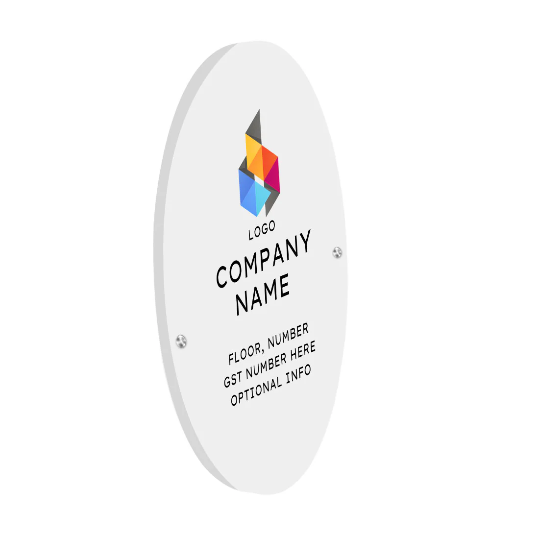 Company Name Board Office Nameplate Round-Available White & Black - Image 6