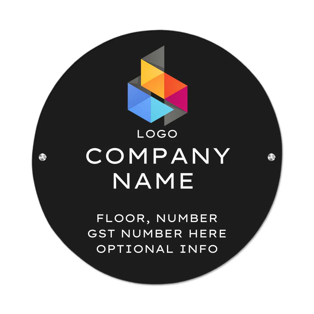 Company Name Board Office Nameplate Round-Available White & Black - Image 9