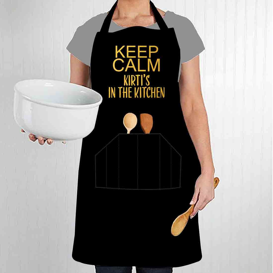Personalized Aprons for Her Cooking With Name - Keep Calm - Image 2