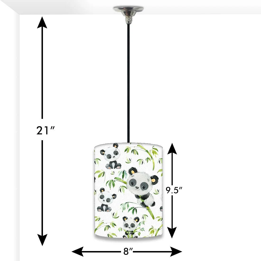 Nutcase Designer Ceiling Hanging Pendant Lamp Shade Light for Living Room, Bedrooms-with Free Soft White Light Bulb - Cute Panda - Image 2