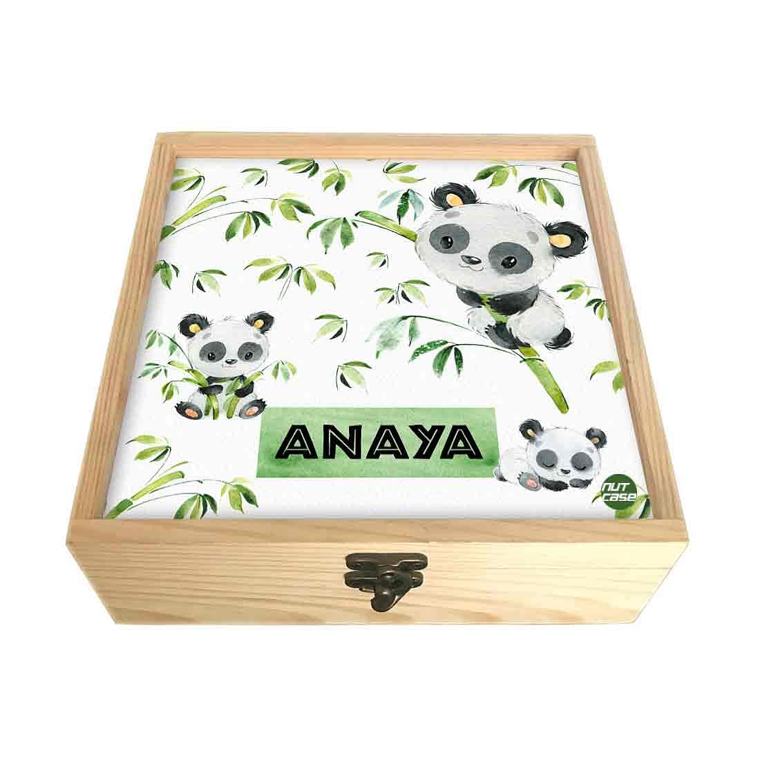 Personalized Jewellery Organiser Box Makeup Box Gifts for Girls - Cute Panda - Image 4