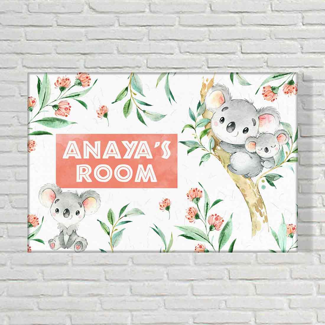 Nutcase Personalized Kids Baby Room Door Sign/Name Plate/Wall Plaque - Screws Included - Cute Koala - Image 2