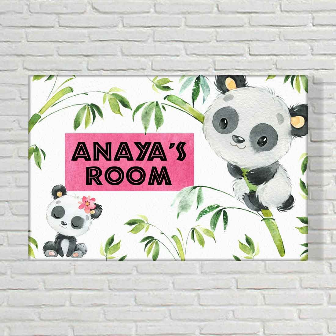 Nutcase Personalized Kids Baby Room Door Sign/Name Plate/Wall Plaque - Panda - Image 2