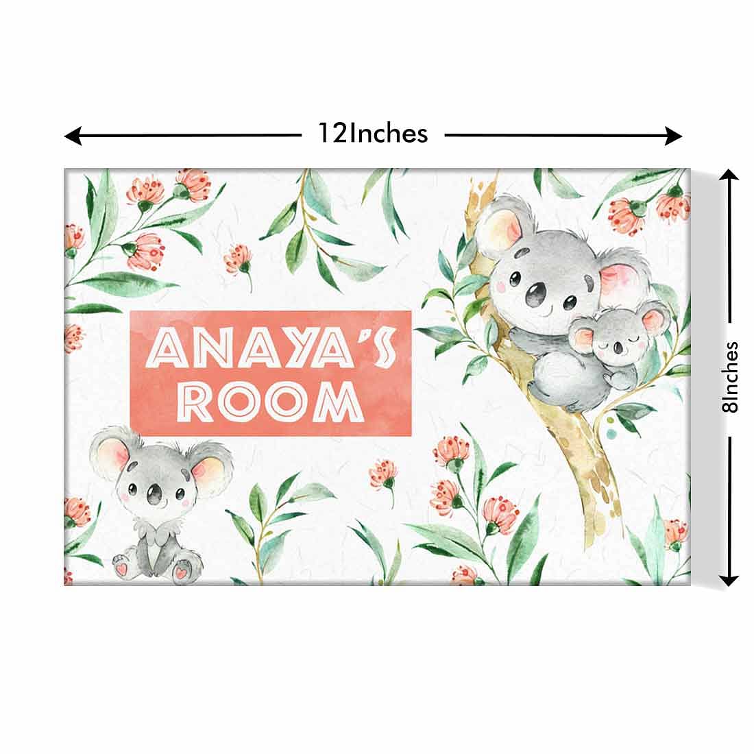 Nutcase Personalized Kids Baby Room Door Sign/Name Plate/Wall Plaque - Screws Included - Cute Koala - Image 3