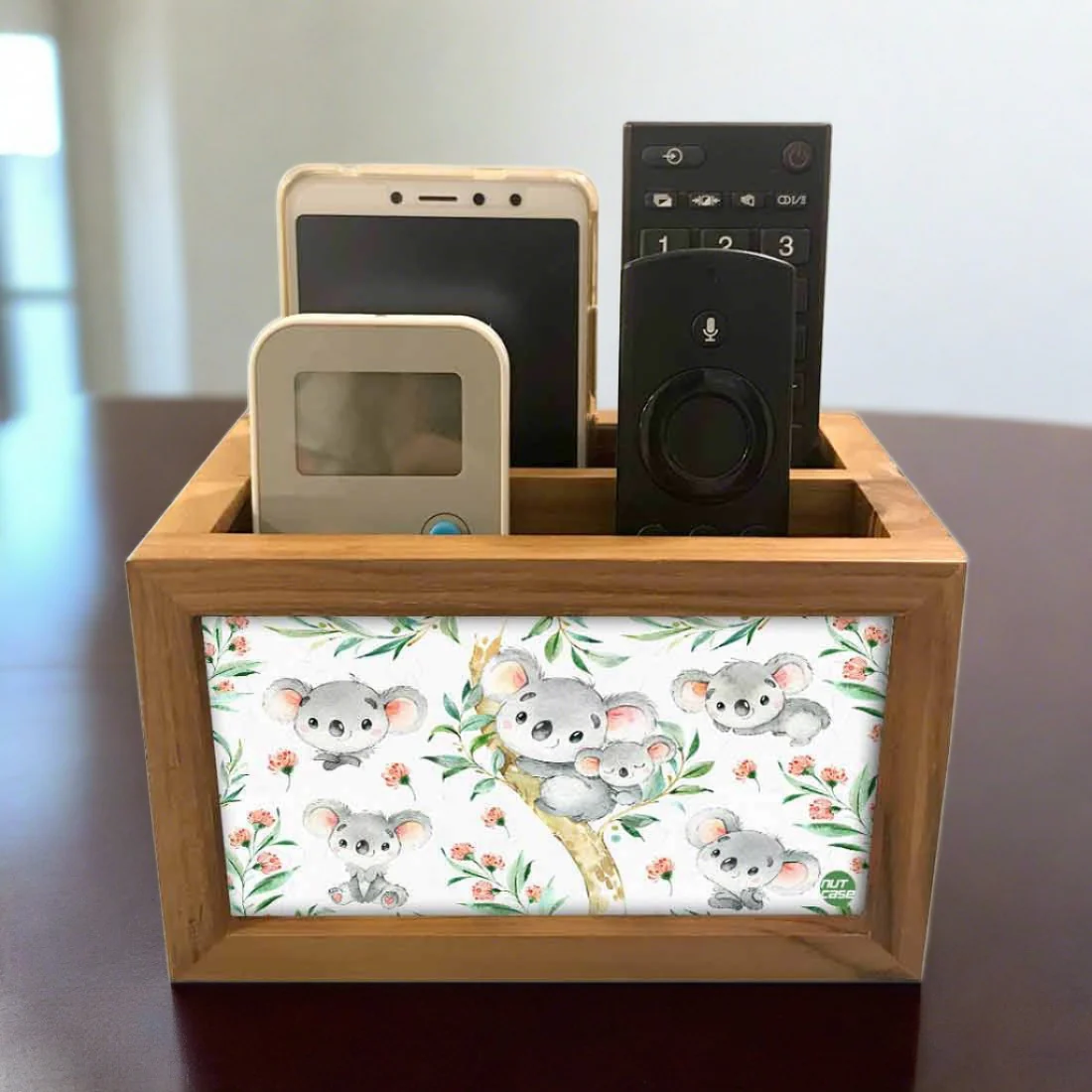 Nutcase Designer Wooden Remote Control Holder Stand Organizer Caddy for TV/AC Remote - Cute Koala - Image 2