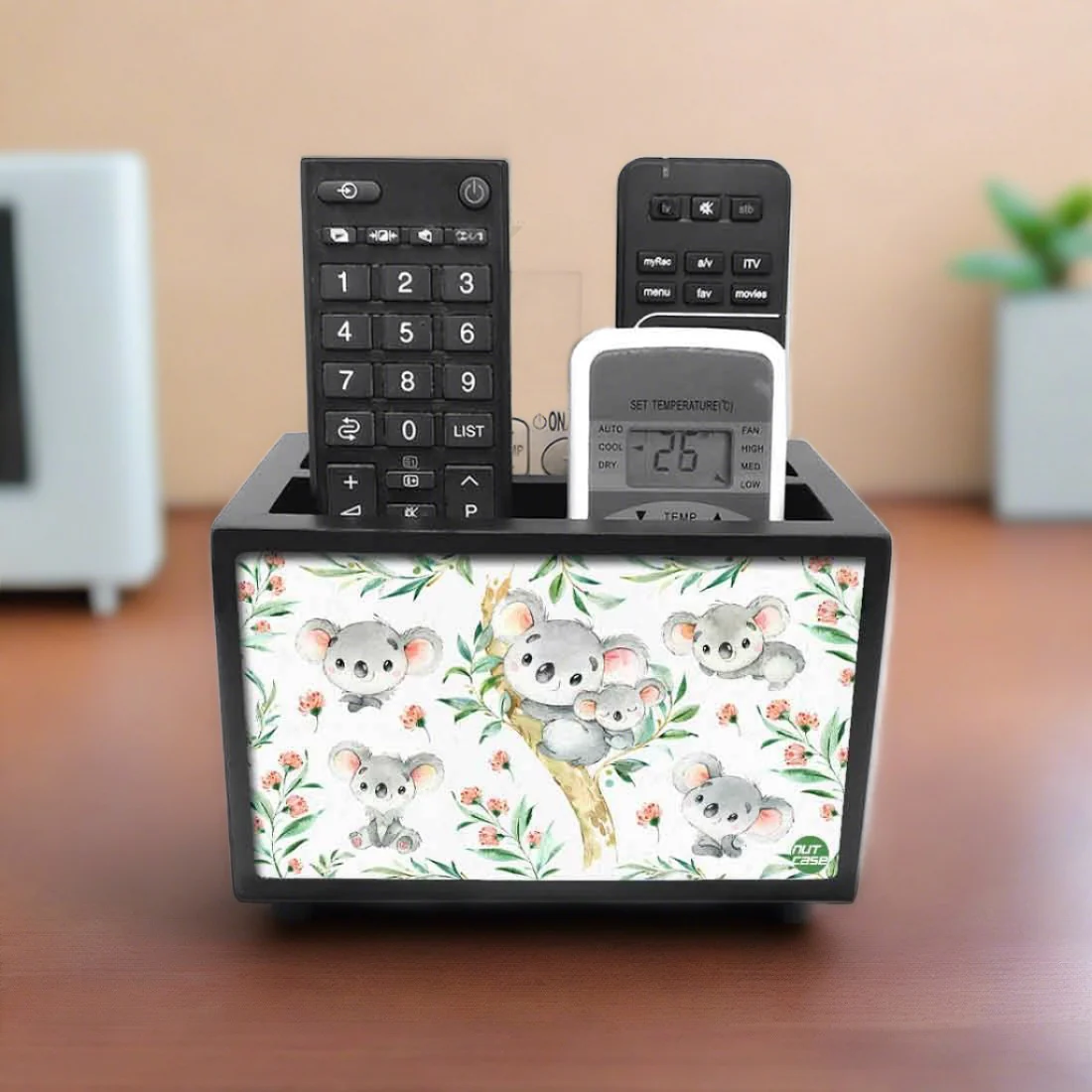 Nutcase Designer Wooden Remote Control Holder Stand Organizer Caddy for TV/AC Remote - Cute Koala - Image 4