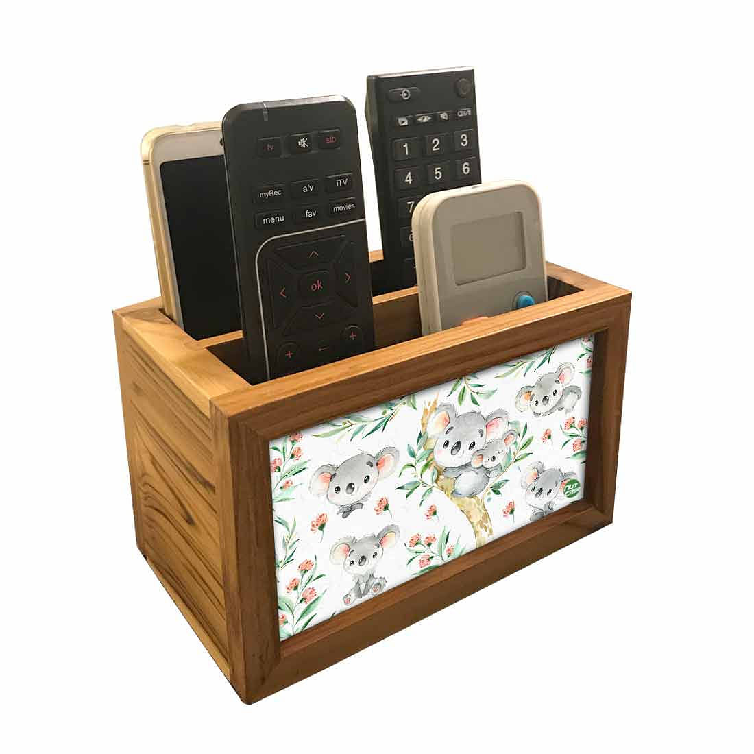 Nutcase Designer Wooden Remote Control Holder Stand Organizer Caddy for TV/AC Remote - Cute Koala - Image 9