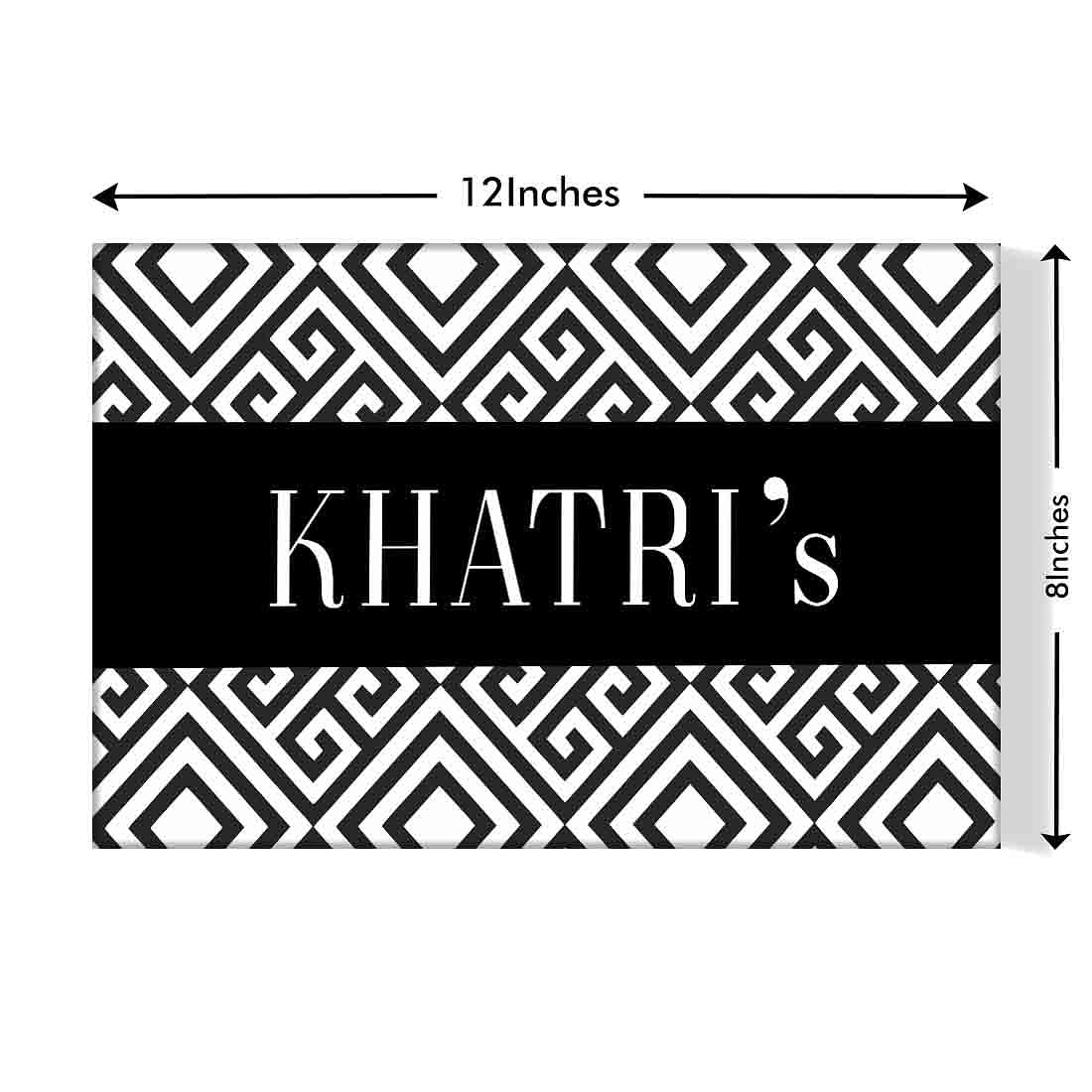 Customised Name Plate Door Name Board - Square Lines Black - Image 3