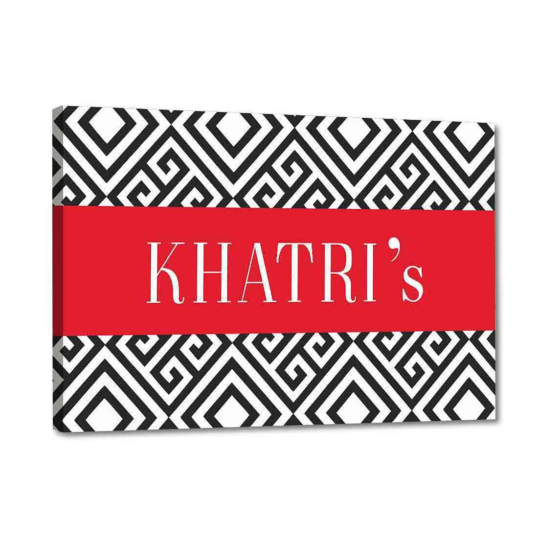 Classy Custom Made Door Name Plate - Square Lines
