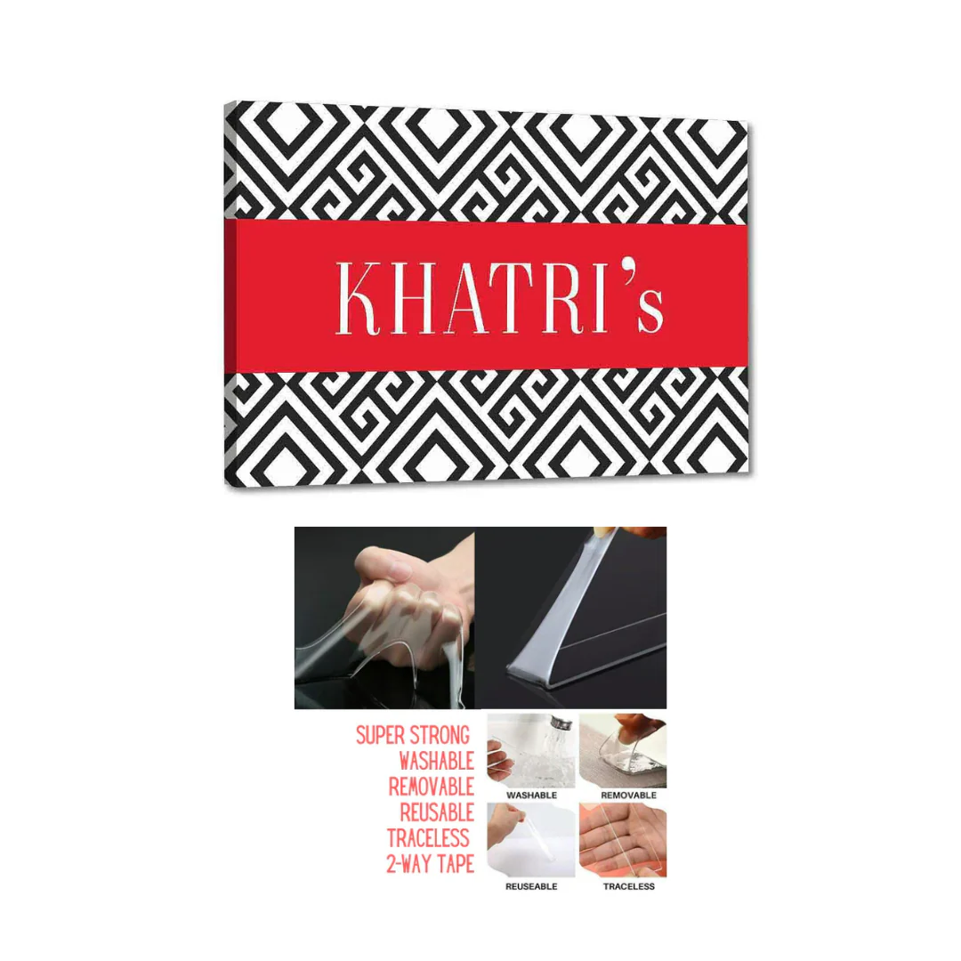 Classy Custom Made Door Name Plate - Square Lines - Image 5