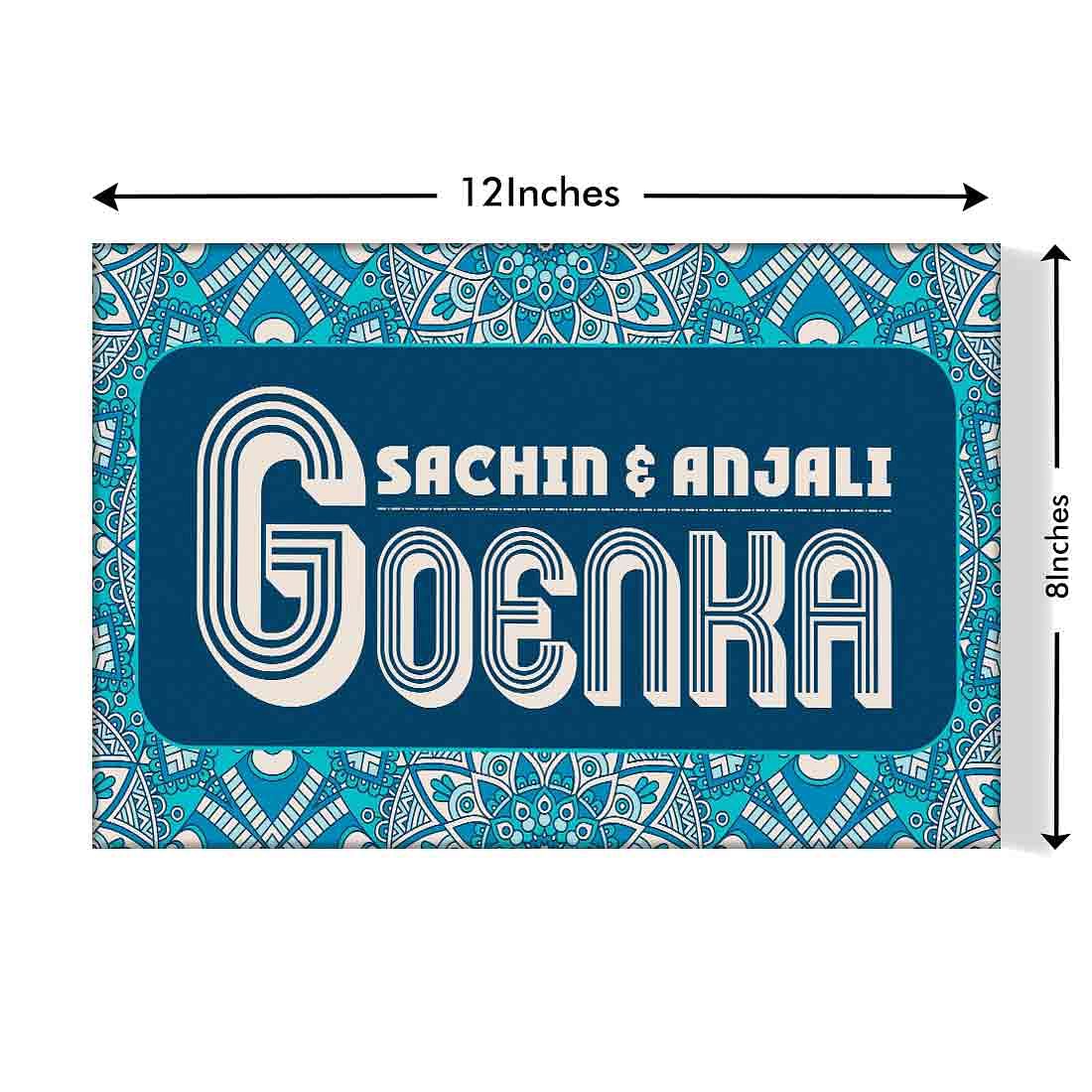 Classy Personalized Name Plate for Home - Seamless Aztec Blue - Image 3