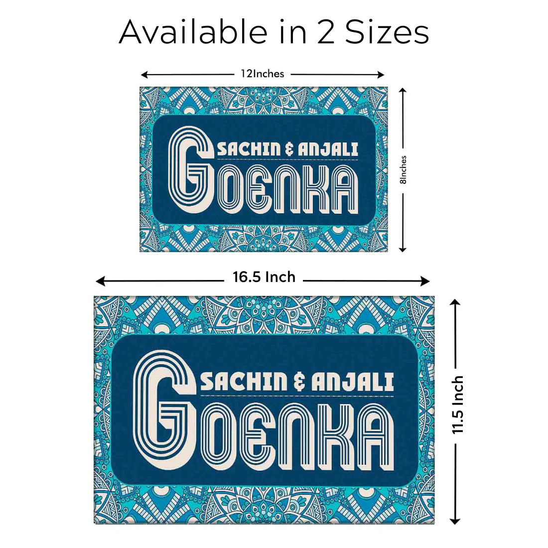 Classy Personalized Name Plate for Home - Seamless Aztec Blue - Image 6