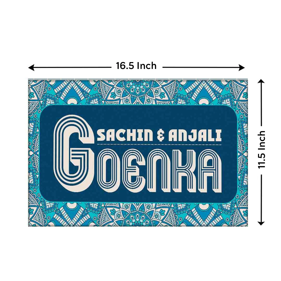 Classy Personalized Name Plate for Home - Seamless Aztec Blue - Image 7