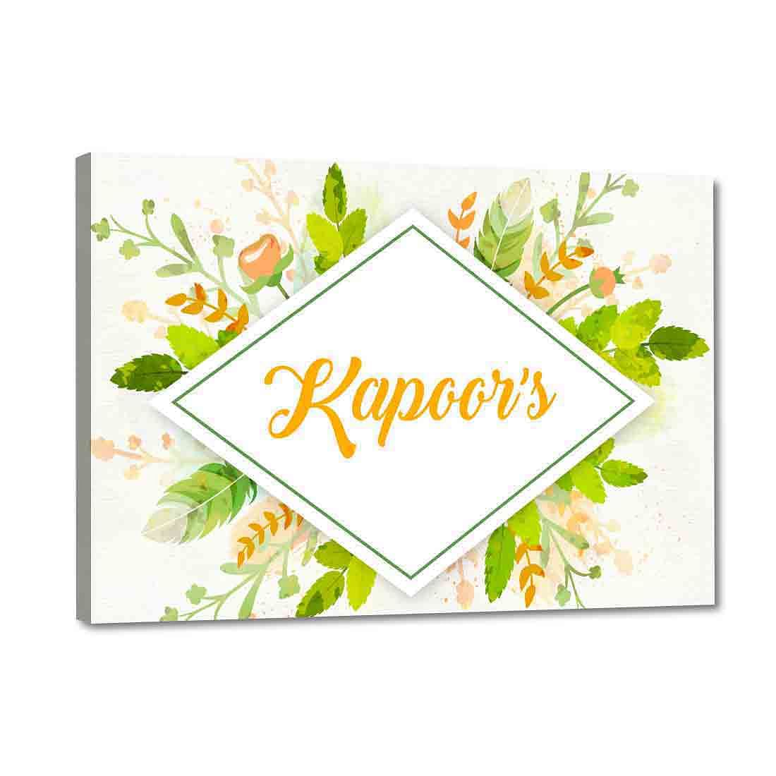 New Custom Nameplate for Home Design Watercolor Leaves