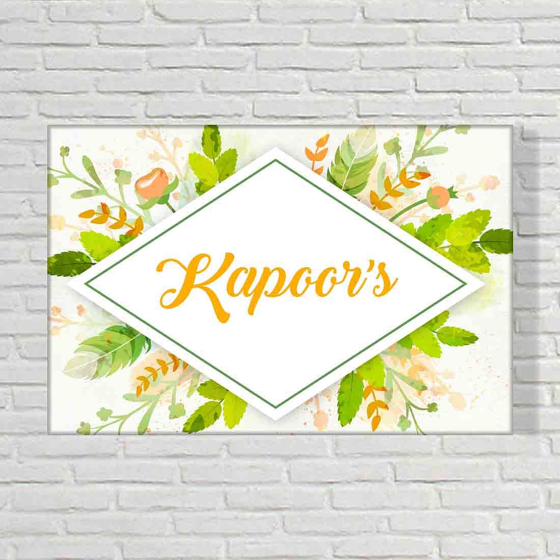 New Custom Nameplate for Home Design Watercolor Leaves - Image 2