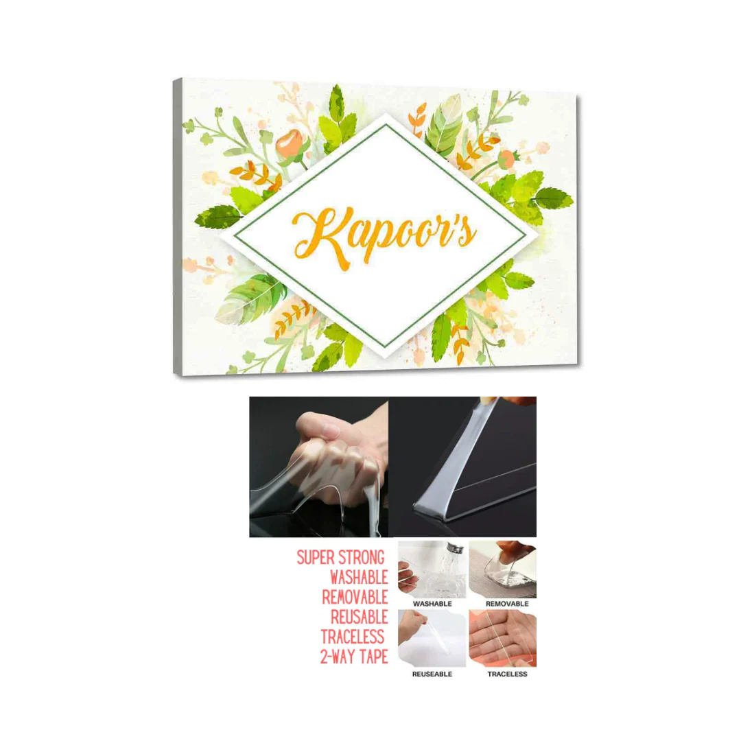 New Custom Nameplate for Home Design Watercolor Leaves - Image 5