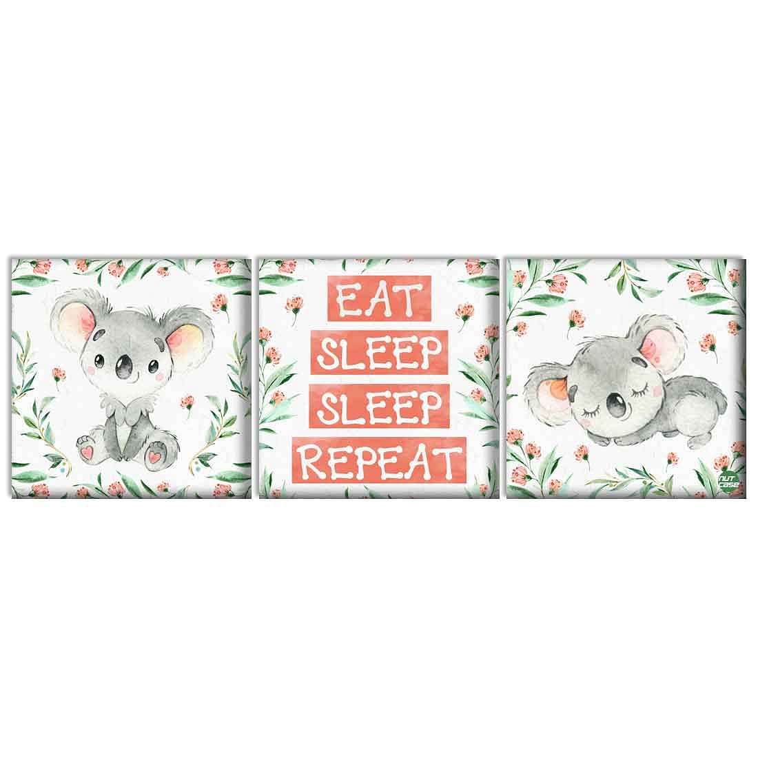 Nutcase Wall Art For Kids Room Stylish Panel Non-Fading Digital Painting for Children room, Bedroom Set of 3 - koala - Image 2