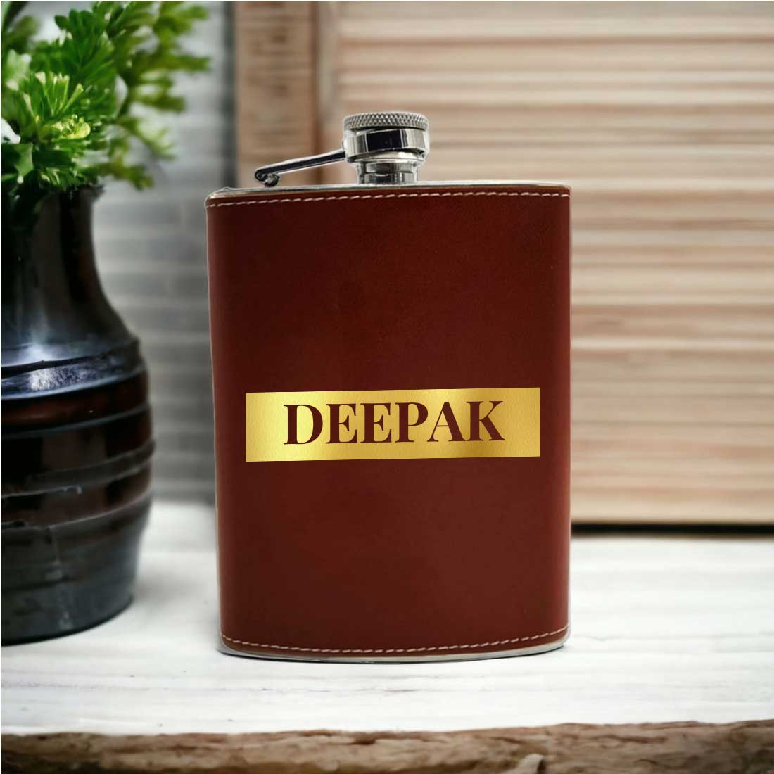Customized Hip Flask With Name Leather Alcohol Flasks - Image 2