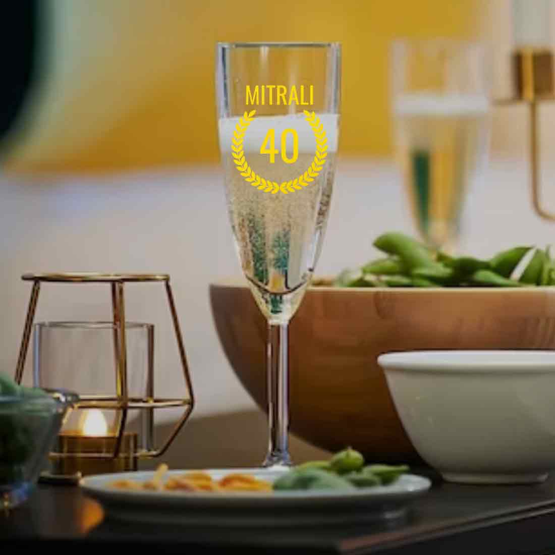 Custom Champagne Glass 40th Birthday Ideas For Women- Add Any Number - Image 6