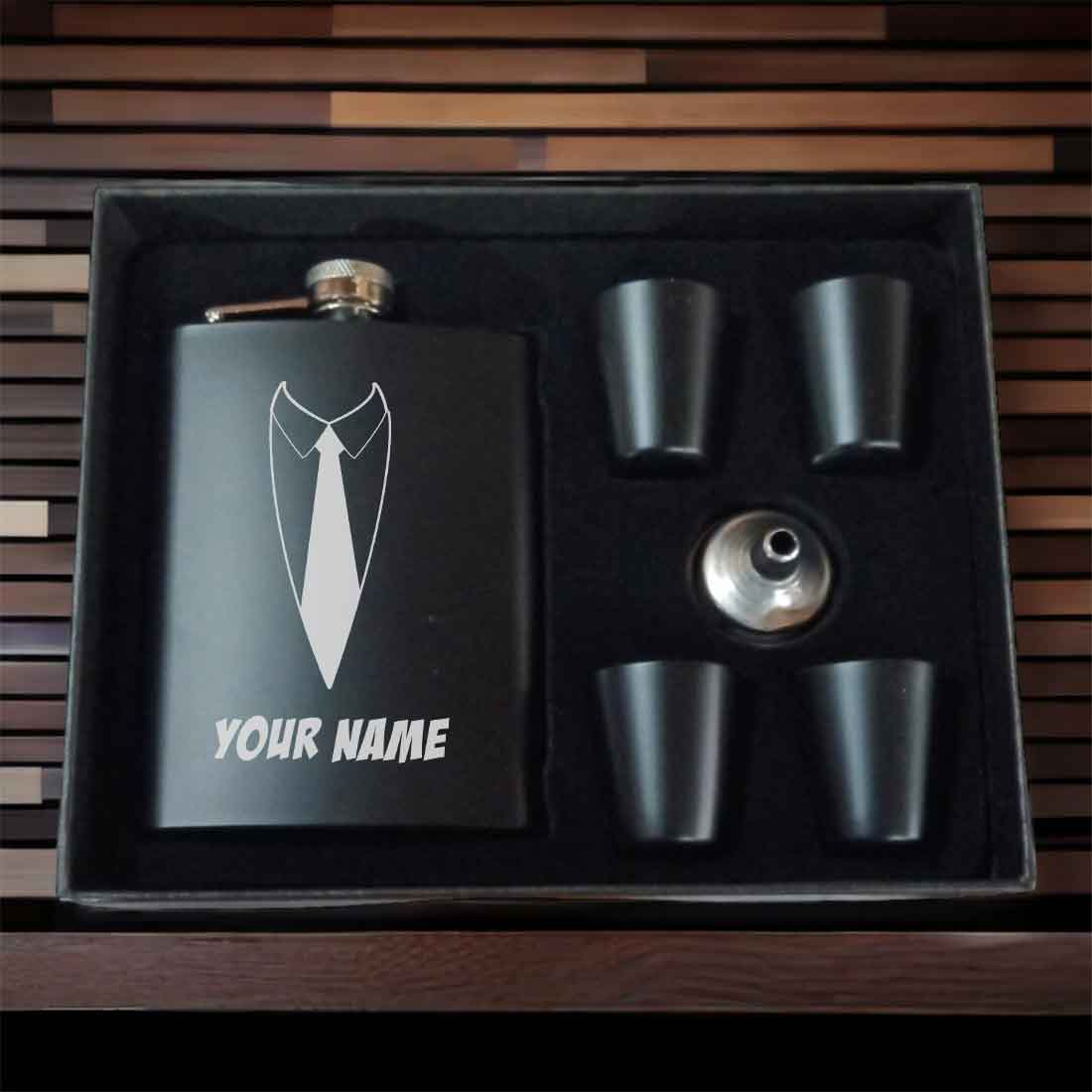 Custom Engraved whiskey Flask for Men Birthday Gifts for Him -Suit Up - Image 10
