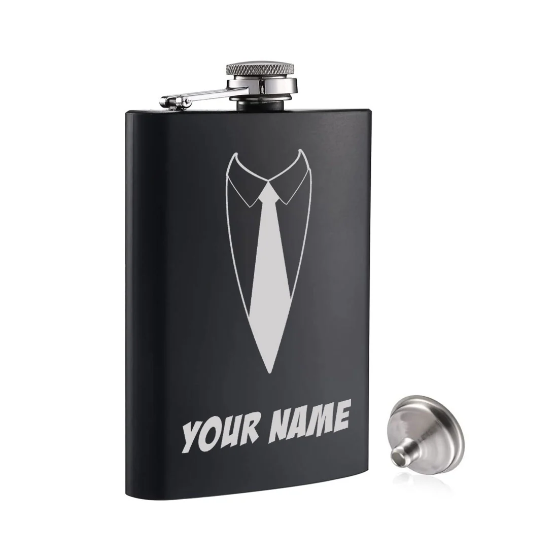 Custom Engraved whiskey Flask for Men Birthday Gifts for Him -Suit Up - Image 4