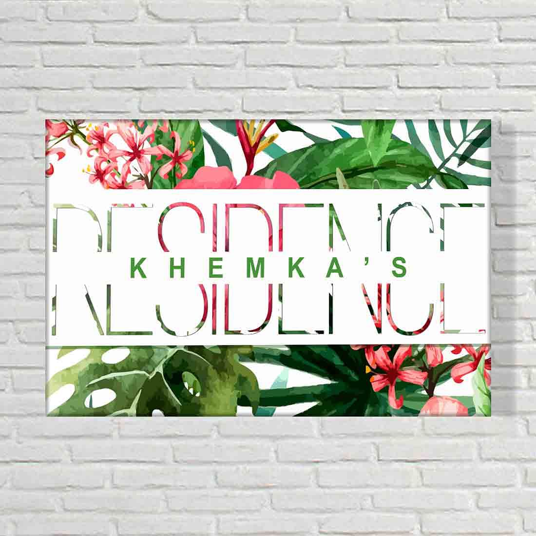 Personalized Door Name Plate Entrance - Monstera Leaves - Image 2