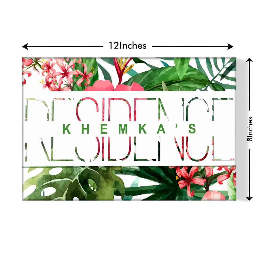 Personalized Door Name Plate Entrance - Monstera Leaves - Image 3