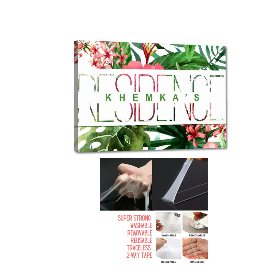 Personalized Door Name Plate Entrance - Monstera Leaves - Image 5
