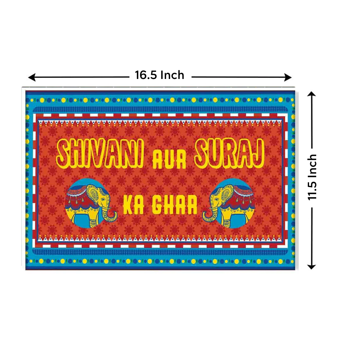 Quirky Unique Name Plate for Home  - Indian Kitsch Art Blue - Image 6