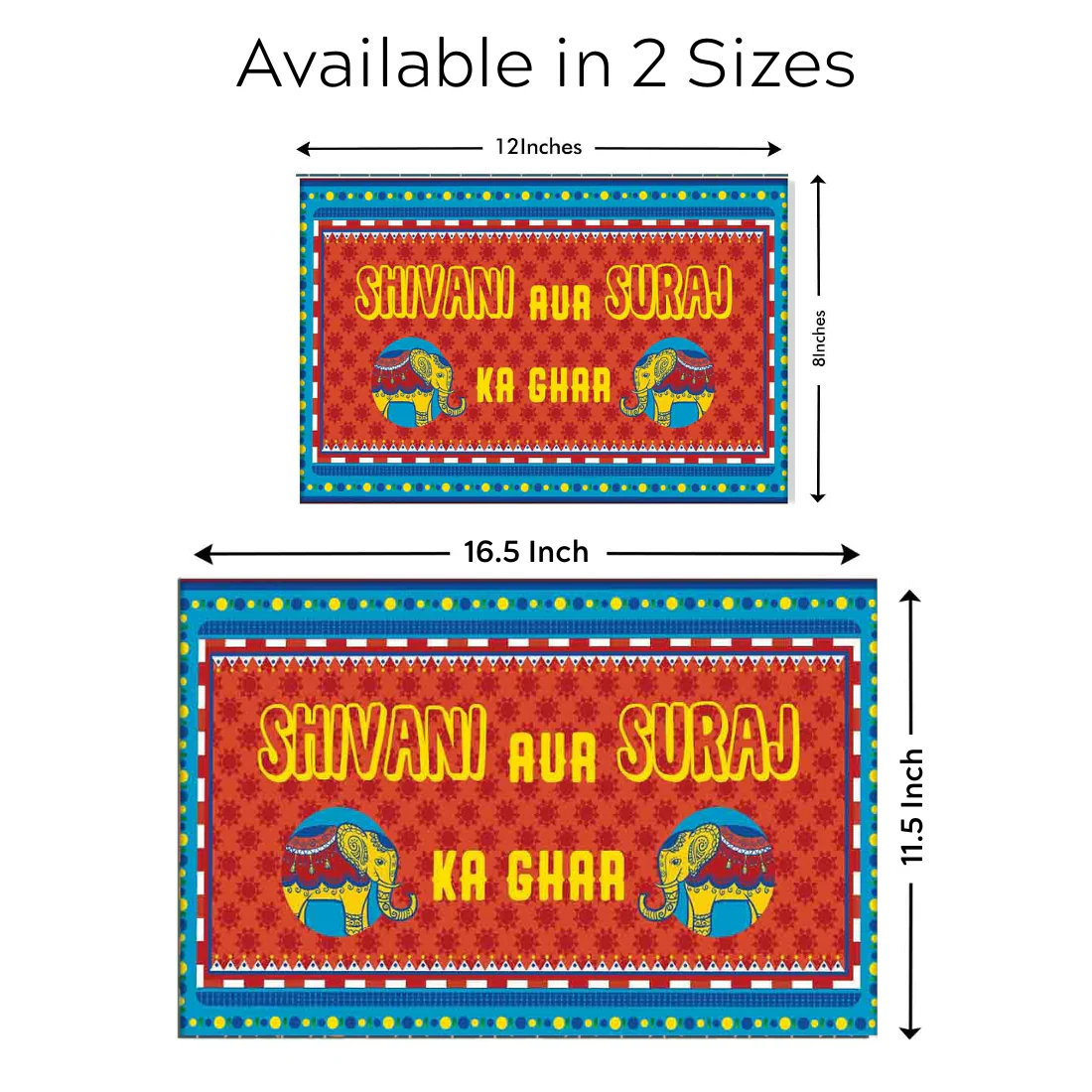 Quirky Unique Name Plate for Home  - Indian Kitsch Art Blue - Image 7