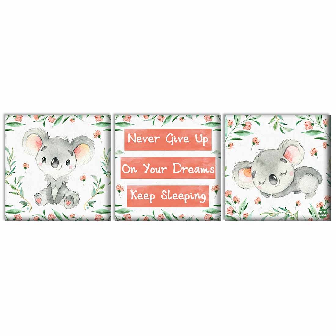 Home Wall Decor Art for Kids Room Children Bedroom Set of 3 -  Small koala - Image 2