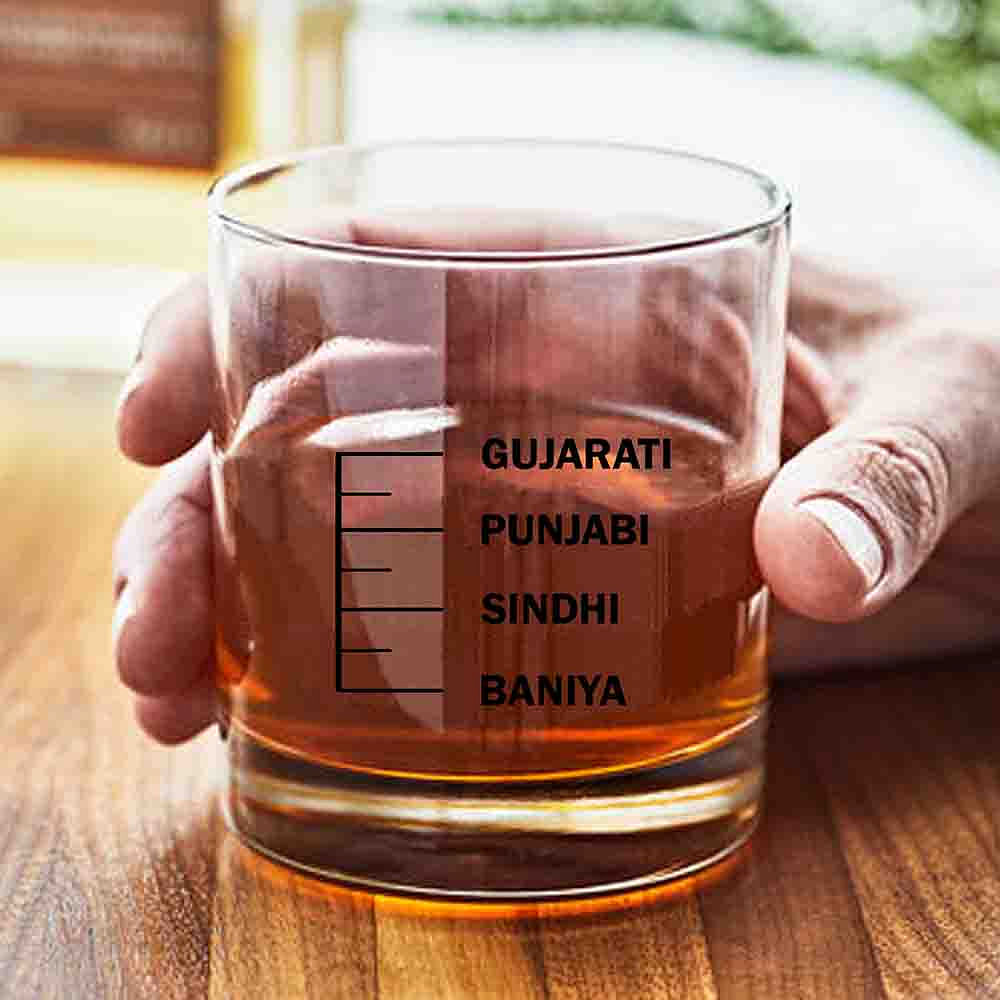 Whiskey Glasses Liquor Glass- Anniversary Birthday Gift Funny Gifts for Husband Bf - GUJARATI PUNJABI SINDHI BANIYA - Image 4