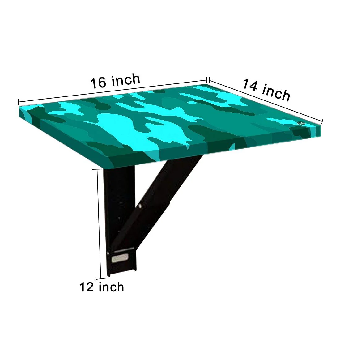 Folding Wall Hanging Bedside Table - Army Camouflage Green - Image 9