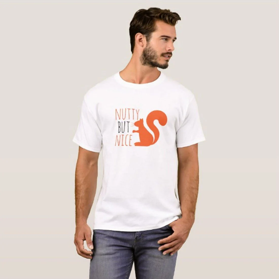 Nutcase Designer Round Neck Men's T-Shirt Wrinkle-Free Poly Cotton Tees - Nutty But Nice - Image 3