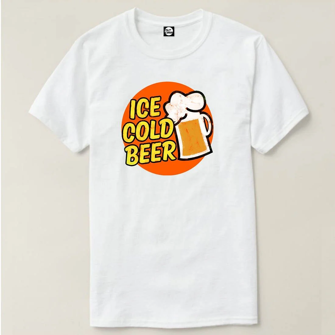 Nutcase Designer Round Neck Men's T-Shirt Wrinkle-Free Poly Cotton Tees - Ice Cold Beer - Image 4
