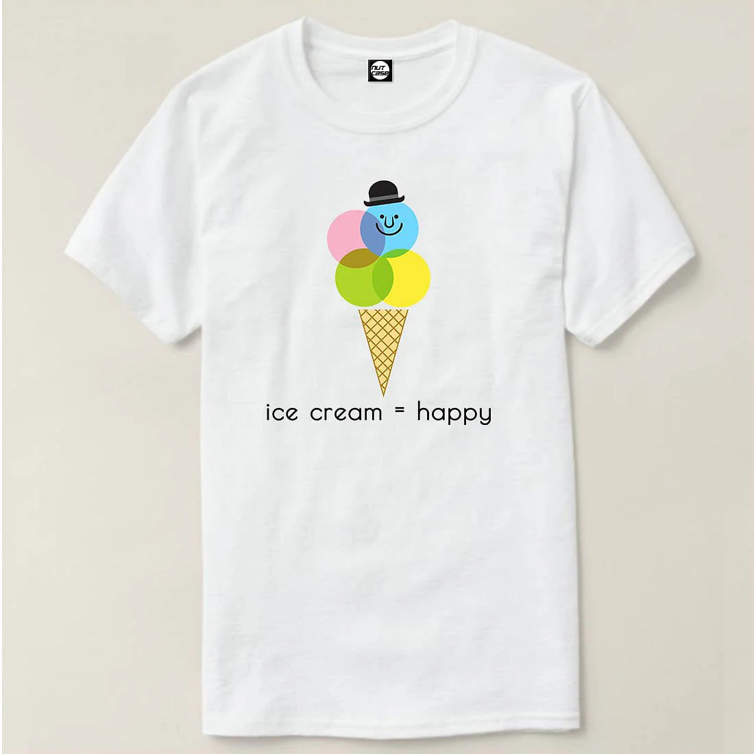 Nutcase Designer Round Neck Men's T-Shirt Wrinkle-Free Poly Cotton Tees - Happy Icecream - Image 4