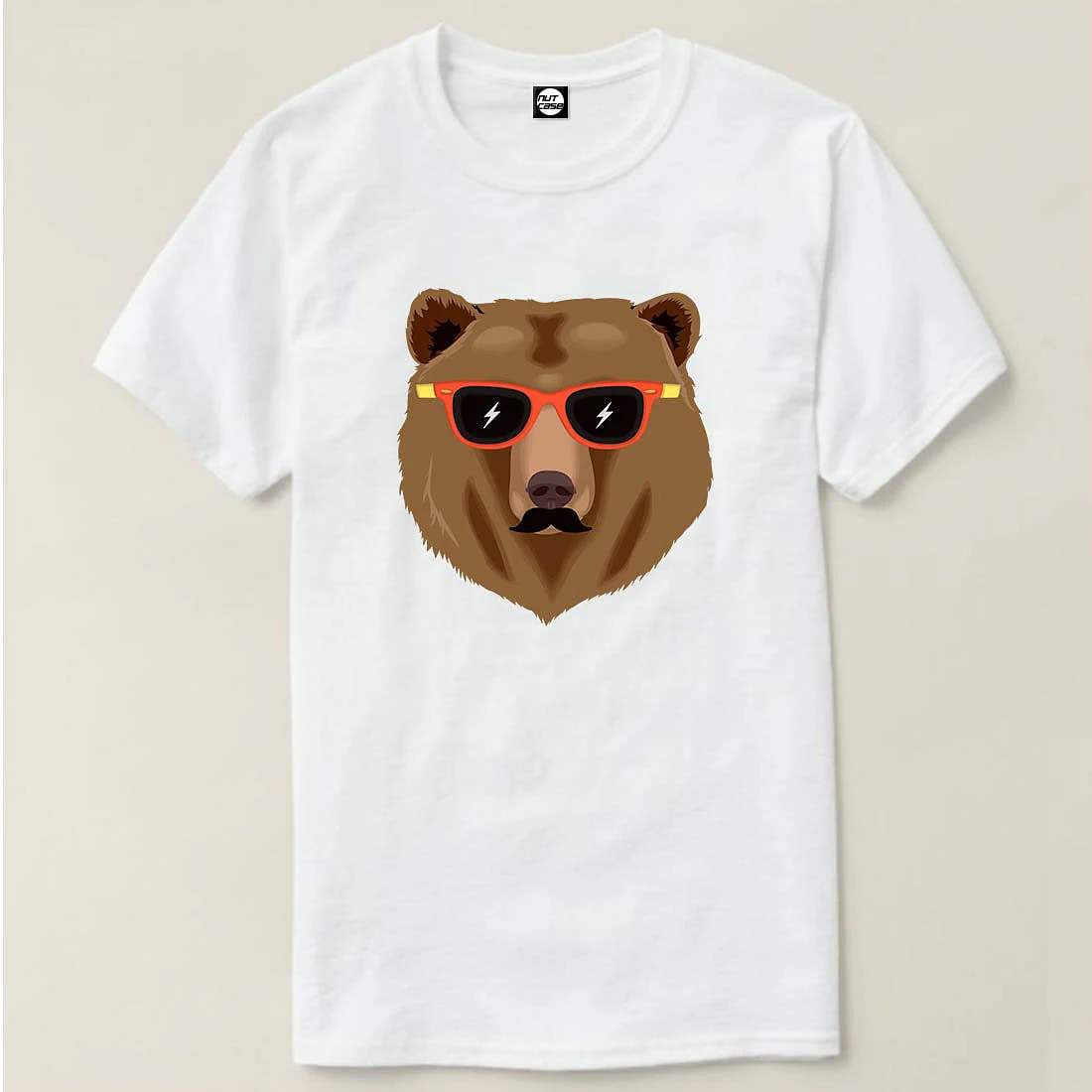 Nutcase Designer Round Neck Men's T-Shirt Wrinkle-Free Poly Cotton Tees - Hipster Bear - Image 4