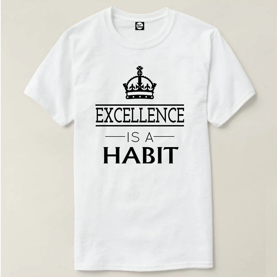 Nutcase Designer Round Neck Men's T-Shirt Wrinkle-Free Poly Cotton Tees - Excellence is A Habit - Image 4