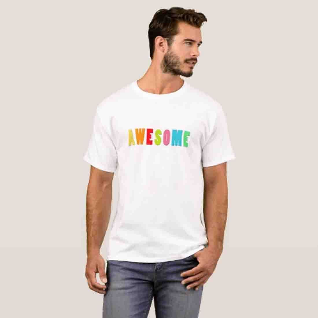Nutcase Designer Round Neck Men's T-Shirt Wrinkle-Free Poly Cotton Tees - Awesome - Image 3