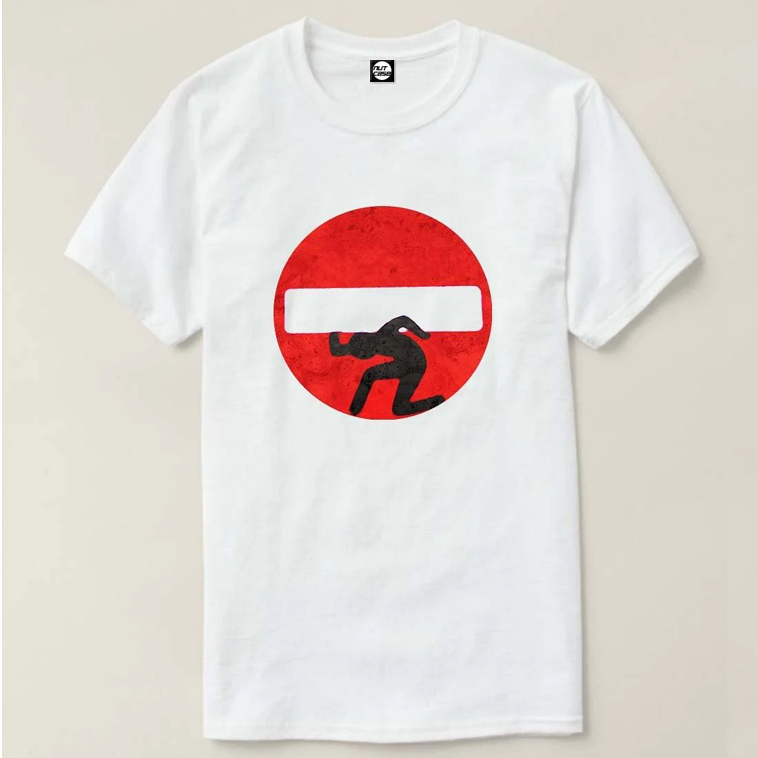 Nutcase Designer Round Neck Men's T-Shirt Wrinkle-Free Poly Cotton Tees - No Entry - Image 4