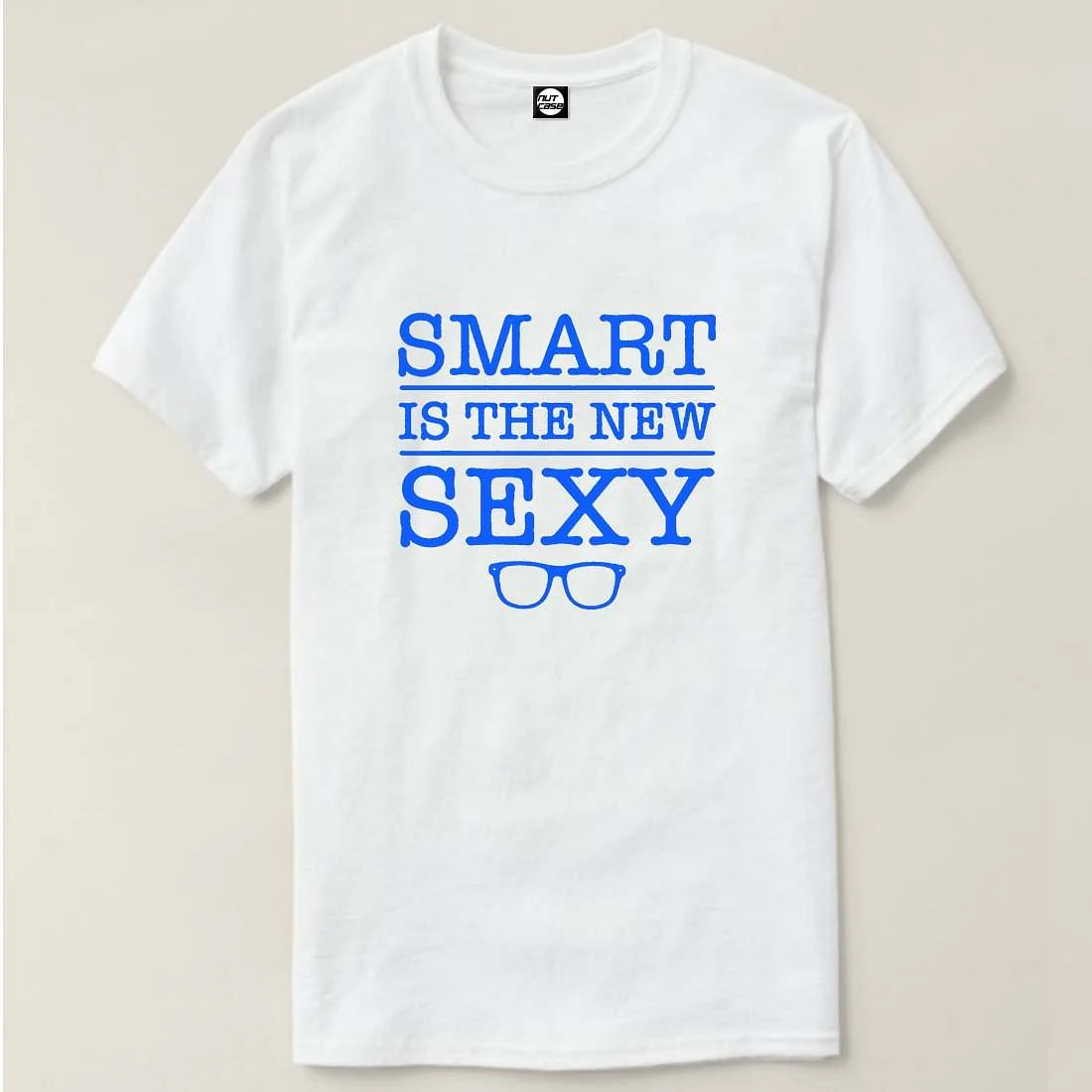 Nutcase Designer Round Neck Men's T-Shirt Wrinkle-Free Poly Cotton Tees - Smart is The New Sexy Blue - Image 4