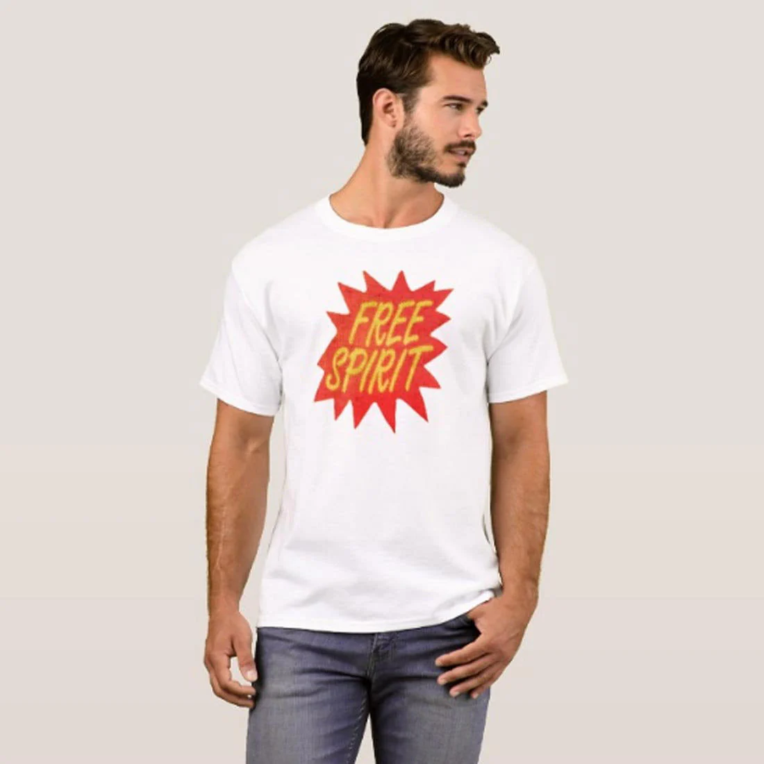 Nutcase Designer Round Neck Men's T-Shirt Wrinkle-Free Poly Cotton Tees - Free Spirit - Image 3